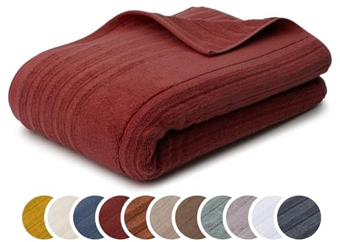 liebling Saunatuch Luxus Bio Baumwolle, Serie Marseille, 770 gr. / m², 80 x 200 cm, Ökotex, 60 Grad, saugstark, schnelltrocknend, Farbe: Karminrot