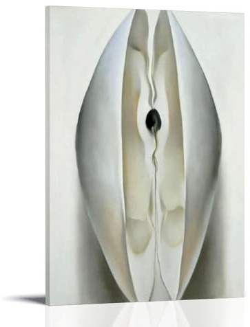 HBEOOP Georgia O'Keeffe berühmte Farbe (leicht offene Muschelschale), Poster, Wandkunst, Bild, Gemälde, Leinwanddrucke, Kunstwerke, Schlafzimmer, Wohnzimmer, Dekoration, 60 x 90 cm