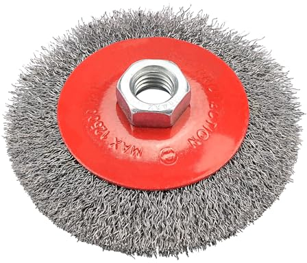 NuoDunco 100mm Wire Brush Wheel M14 Thread Wire Wheel Angle Grinder Wire Brush for Rough Surface Paint Rust Removal, Corrosion Scrub