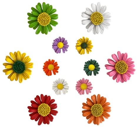 Zzcy 12 Pièces Broche Femme Vetement Broche Imitation Marguerite Broche Fleur de Marguerite pour Chemisier Sacs Faits Maison T-shirts Tous Les Vêtements Décoration de Chapeaux (6 Grand 6 Petit)