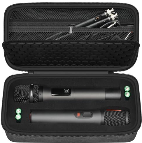 Wireless Microphone Case for JBL Wireless Two Microphone System DIY Foam Also Fits for Singing for TONOR for Shure for Bietrun for ALPOWL, Recivers, Audio Cable, Power Cord- Small(Box Only)