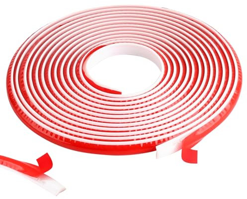 Trukafie 5M Zierleisten Selbstklebend, 12 x 9mm Selbstklebend Abschlussleiste Küchenarbeitsplatte TPE Deckenleisten Wandleisten für Wandkanten Schrankkanten(Weiß)