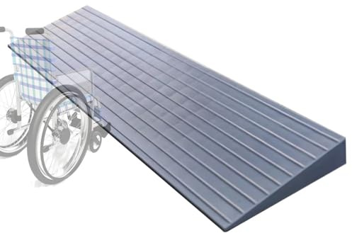 IMUNKT Türschwellenrampe Aus Gummi, Tragbare Rollstuhlrampe 3/4/5cm Hoch, Leichte Schwellenrampe Auffahrrampe, Ausgleichsprofil Für Bürgersteig, Rollator E Scooter(Silver,80*18*3cm(31*7*1.2in))