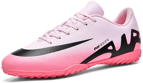 WOWEI Botas de Fútbol Hombre Profesionales Zapatillas de Fútbol Spike Aire Libre Niños Hombre Calzado de Fútbol Atletismo Atletismo Training Zapatos de Fútbol Tacos (Rosa-1, 38EU)