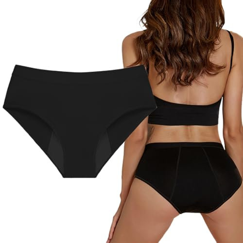 Bragas Menstruales absorbentes, 1 Bragas Menstruales Flujo Abundante de Mujer para Regla Periodo Mentruación Hipsters, Bragas Menstruales Mujer Cintura Alta, Protección de Fugas de Orina