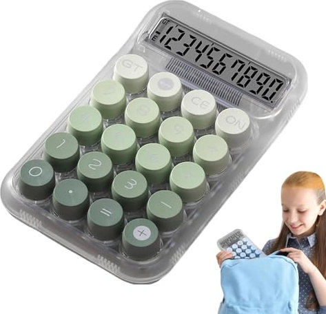 Mechanical Calculator - Anti-Slip Desk and Keyboard Calculator with Mechanical Buttons,Anti-Slip Base Handheld Ergonomic Keyboard Calculator for Home and Office Use