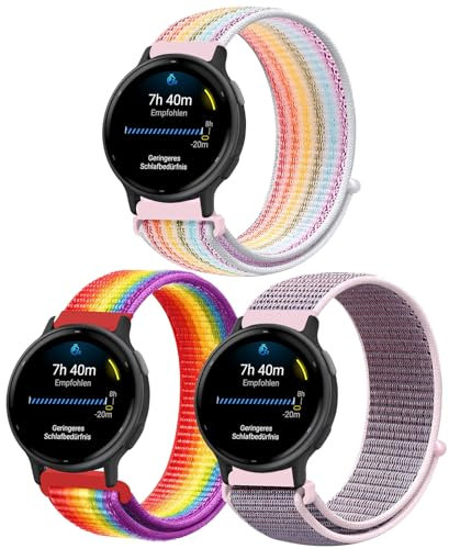 Harikiri 18 mm Nylon Armband mit Garmin Venu 3S/Venu 2S/Vivoactive 4S/Vicomove 3S/Active S/Forerunner 265S/255S/255S Music,Fossil Women's Gen 6 42mm/5E 42mm/Women's Gen 4 Sport