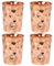 Bicchieri in rame puro Set di 4 bicchieri per acqua potabile Ayurveda Health Pure Tumblers Tazze in rame 10,14 Oz 300 Ml (diamante)