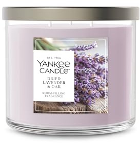 Yankee Candle Dried Lavender & Oak, Scented Candle, 14.5oz 3-Wick Candle Jar with up to 40 Hours Burn Time, Giftable