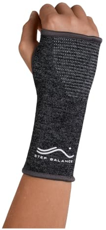 STEP BALANCE Handgelenkbandage Kompression, Fitnessstudio, Größe M | Symmetrischer Schnitt für links und rechts, Daumenaussparung, für Gym, Büro und Handarbeit.