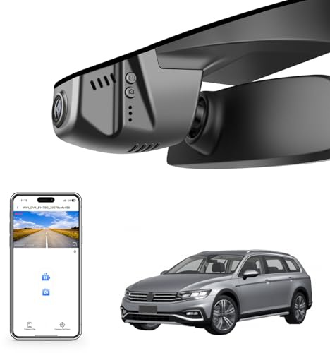 4K Dash Cam fit for VW Passat B8 2015-2024 (Model B Black),Conceptline/Basis Business Elegance R-Line GTE BlueMotion Alltrack, OEM Look, UHD 2160P Video, App & WiFi, Loop Recording, 64GB Card