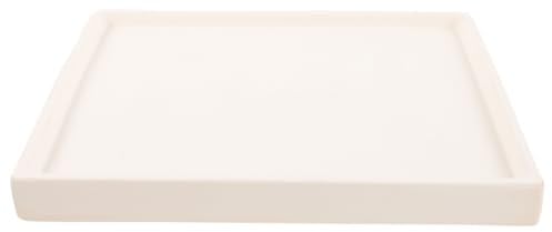 GATHINESS Vassoio Raccogli Gocce in Ceramica Beige Quadrato per Vaso | Spessore Rinforzato, per Vaso Bonsai e Fioriera, Uso Interno ed Esterno