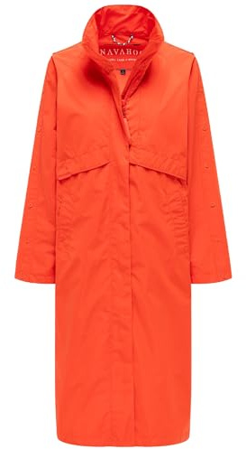 Navahoo Damen wasserdichter Parka lange Übergangsjacke mit krempelbaren Ärmeln Zenblüte 14 XS-3XL