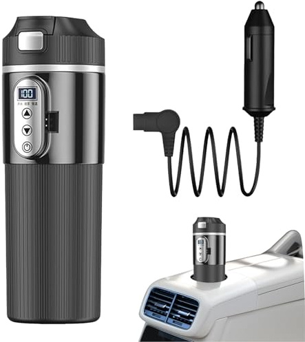 Tasse chauffante pour véhicule, tasse à café électrique pour voiture,Tasse chauffante en acier inoxydable 12 V/24 V | à café pour véhicule, chaudière à eau chaude pour voiture, pour la