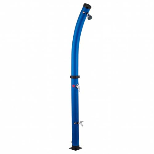 Marvin Doccia Solare Cylinder Series 217 cm con Pannello Solare Integrato e Lava Piedi, Doccia da Giardino Moderna per Piscina, Terrazzo e Outdoor con Riscaldamento Naturale dell’Acqua | Fontanina integrata, pannello solare per acqua calda