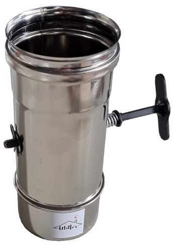 UTILFER Canne Fumarie Manicotti Tubi Acciaio Inox Aisi 304 Cm 19X0, 5Mm CON VALVOLA MASCHIO - FEMMINA, 250