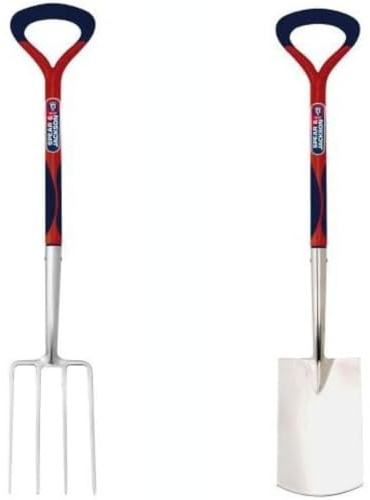 Spear & Jackson Select Stainless Digging Fork & Spear & Jackson Select Stainless Digging Spade Set