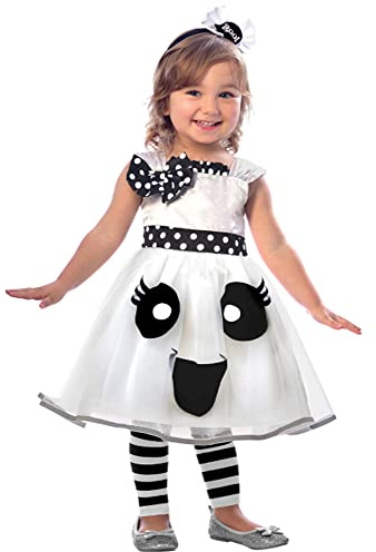 amscan LSH (PKT) (9903388) Child Girls Cutie Ghost Costume Dress (3-4yr)