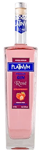Ginebra Premium de Fresa Platinvm Rosé 75 cl.- ideal verano, fiestas, regalo día de la madre, Navidad, cumpleaños, San Valentín, gin tonic, ella