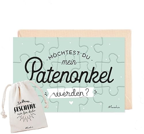 Manahia Puzzle Patenonkel - Möchtest du Mein Patenonkel Werden ? - Taufpate Fragen - Taufe - Patenonkel Fragen - Geschenke für Patenonkel - Schwangerschaft verkünden - Patenonkel Anfrage - Pate