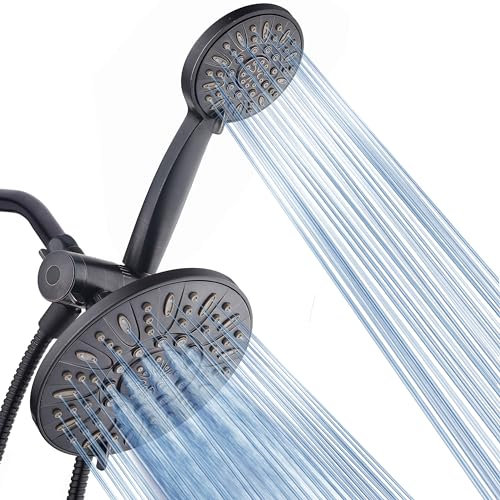 AquaDance 7 Premium High Pressure 3-Way Rainfall Combo with Stainless Steel Hose – Enjoy Luxurious 6-Setting Rain Shower Head and Hand Held Shower Separately or Together – Oil Rubbed Bronze Finish