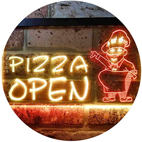 Pizza Open Shop Dual Color LED Barlicht Neonlicht Lichtwerbung Neon Sign Rot & Gelb 300 x 210mm st6s32-i0183-ry