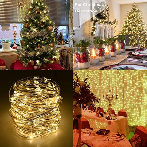 LightsGo Micro Nano Copper Wire Christmas Fairy Lights 10M 100 LED Mains Powered Safe Low Voltage (Cool White, 100 Lights)