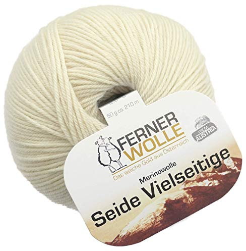 Ferner Wolle Merinowolle Seide Vielseitige V901, 50g weiche Premium Sockenwolle mit Seide und Merino zum Stricken & Häkeln