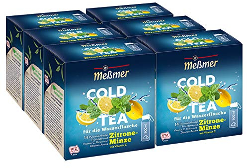 Meßmer Cold Tea Zitrone-Minze, 14 Pyramidenbeutel, 6er Pack