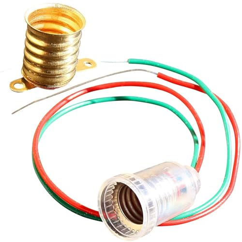 1X 10x E10 LAMPENFASSUNG Glühlampe Lampe Fassung Kabel Sockel (Fassung mit Kabel, 1x)
