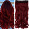 TESS Clip in Extensions Gewellt 60 cm, dunkel rot Haarverlängerung 1 Teil 5 Clips Hair Extensions Clip in Synthetic Haarteil für Frauen