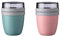 Mepal - Lunchpot Mini Ellipse Mixed - Nordic Green + Nordic Pink – 300 ml praktischer Reisebecher, Joghurtbecher, To go Becher – Geeignet für Tiefkühler, Mikrowelle und Spülmaschine, 420 ml