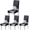 ARNTY Stuhlhussen 4/6er Set, Stuhlbezug Jacquard Esszimmer Stuhlhussen Schwingstühle Universal Hussen für Stühle für Esszimmer, Hotel, Küche, Zeremonie (Schwarze-Feder, 4 Stück)