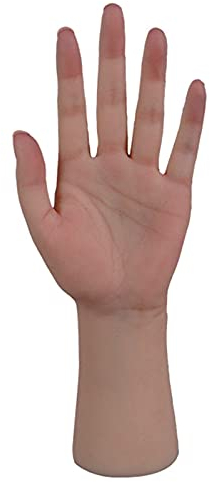 XSWL 1 Stück Realistische Silikon Schaufensterpuppe Dummy Hände für Ring Schmuck Display und Modell Nail Art Hand, Flexible biegbare Maniküre Hand Übungswerkzeug