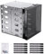 FREDH Cage de Disque Dur, Support de Cage de Disque Dur SATA pour Ordinateur en Acier Inoxydable, 5,25 Pouces à 5X 3,5 Pouces HDD Cage Rack Hard Driver Plateau avec Espace de Ventilateur(Silver)