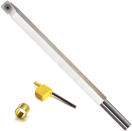 Carbide Tipped Woodturning Tool S15 Carbide Wood Lathe Tool Rougher Made of Stainless Steel with 15 mm Square Carbide Cutter with R150 Face Radius and T20 star tip wrenches