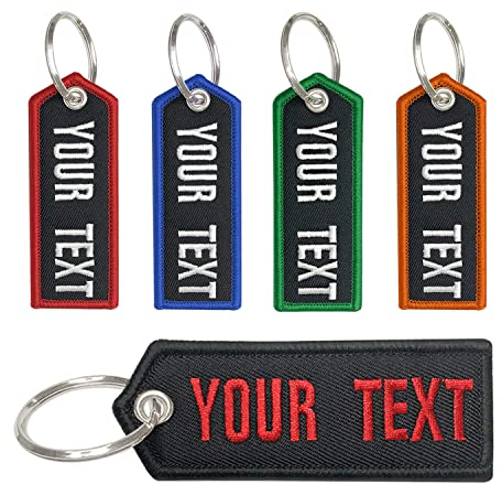 Brillian Portachiavi personalizzato, ricamo personalizzato con qualsiasi testo Ottimo portachiavi regalo, per moto da uomo ATV auto e scooter