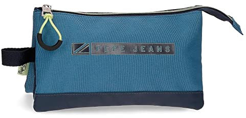 Pepe Jeans Duncan Federmäppchen, dreifach, Blau, 22 x 12 x 5 cm, Polyester