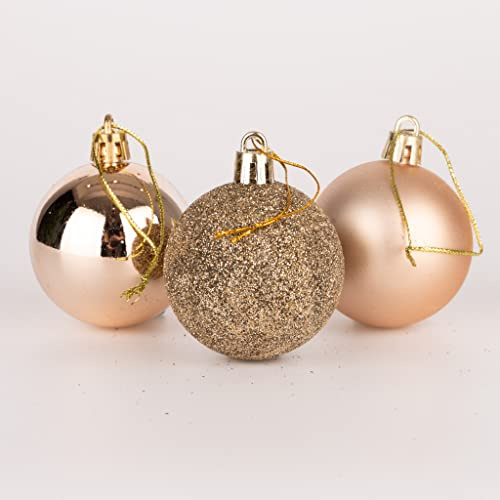 50mm/9Pcs Christmas Baubles Shatterproof Champagne Gold, Christmas Tree Decorations Ball Ornaments Balls Xmas Hanging Decorations Holiday Decor - Shiny,Matte,Glitter