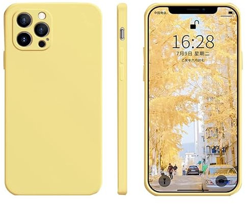 nulala Phone Case for iPhone 13 Pro Max, Shockproof Liquid Silicone Protective Case with Soft Anti-Scratch Microfiber Lining Ultra Slim Phone Cover for iPhone 13 Pro Max, Yellow