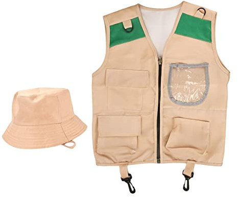 MagiDeal Enfants Explorer Costume Nature Costume Enfants En Plein Costume Gilet Chapeau pour Jeu de Rôle