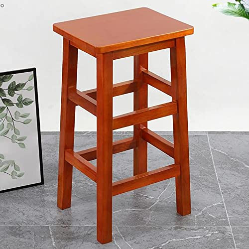 DIBAKO Barhocker Barstuhl Holz Küchenhocker Sitzhöhe 60 cm 70cm Barstühle Mit Lehne Bistrohocker Quadrat Tresenhocker Für Zuhause Frühstücksbar (Color : Red, Size : 80cm/32in)