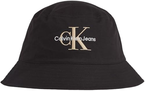 Calvin Klein Jeans Herren Fischerhut Monogram Bucket Hat, Schwarz (Fashion Black), Einheitsgröße