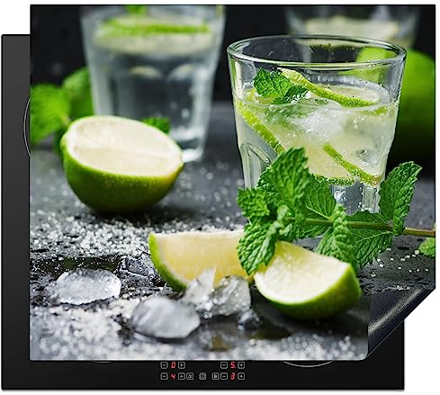 KitchenYeah© Cubre Vitrocerámica - Protector Vitroceramica Induccion 57x51 cm - Tapa Vitroceramica - Protector de Vitroceramica Cocktail - Mojito - Verde - Menta