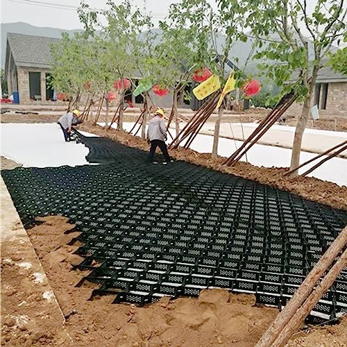 Stabilizzatore de Ghiaia Finitrice for griglia di terra in HDPE nero, stabilizzatore for griglia di terra in ghiaia da 2 di profondità, griglia geografica for paesaggio for vialetto carrabile Base fo