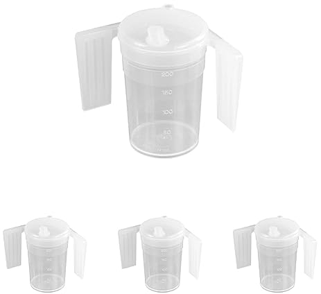 NRS Healthcare Feeder Cup with Handle with Narrow Spout Lid (Pack of 4)