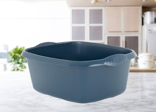 Wham Essentials Navy Blue Washing Up Bowl Large Rectangle Plastic Sink Bowl Caravan Boat 39cm (17244)