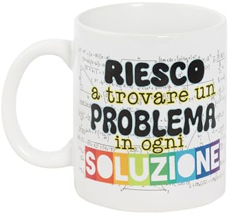 O.P.S. - Tazza In Cercamica Personalizzata, Con Frasi Divertenti e Dal Design Accattivante, Adatta Per Forno, Microonde, Lavastoviglie, Capacità 350ml, Formato cm 10hx8x8 - Problema