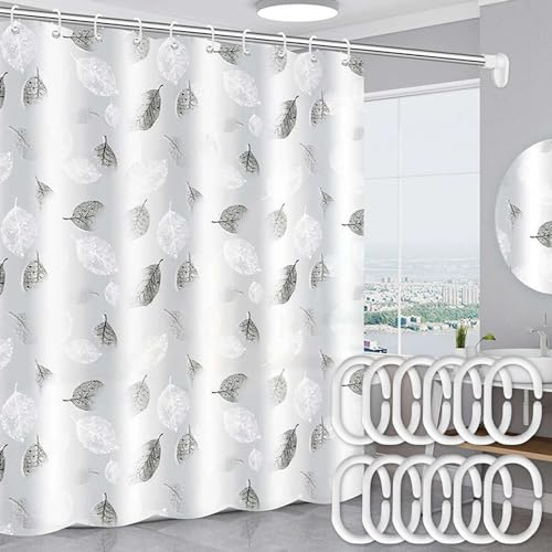 QEEROYO Tenda Vasca da Bagno, Tenda Doccia Antimuffa 180 X 200cm, Con 12 Ganci in Plastica, per Famiglia, Hotel