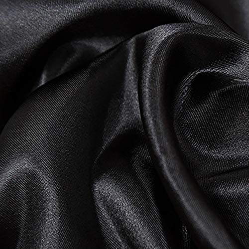 NIANTONG Satin Stoff Futterstoff Für Abendkleidung Kleider Mode Basteln Dekorationen Pyjama 150 cm Breit Meterware Verkauft(Color:schwarz)